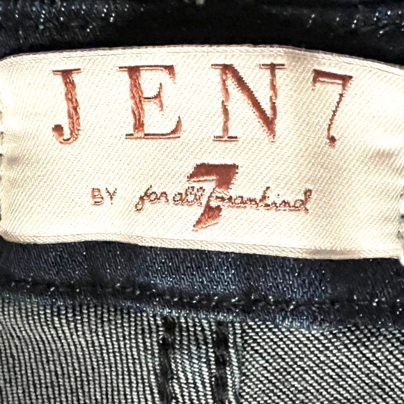 Jen 7 By 7 For All Mankind Blue Denim Zippered Pocketed Rolled-cuff High Size 12 - Picture 8 of 10